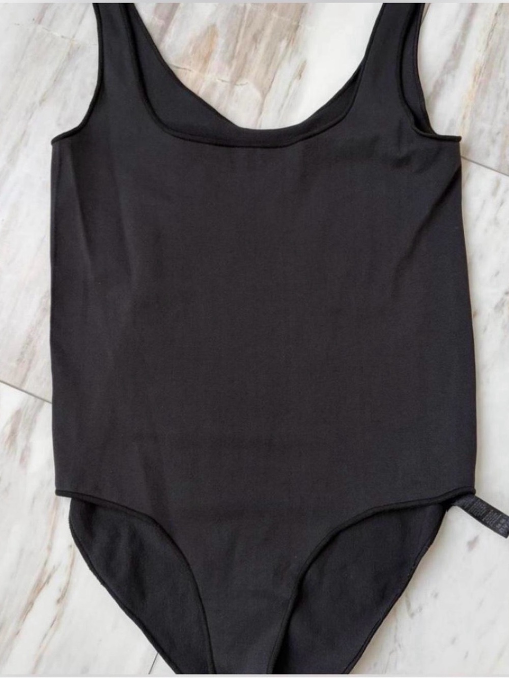 SKIMS Black Square Neck Bodysuit